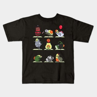 Avocado Yoga Halloween Monsters Kids T-Shirt